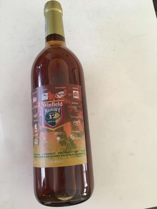COLLECTORS - WINFIELD RUGBY SUPER 12  BOTTLE OF WINE SEALED