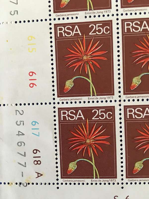 SOUTH AFRICA LOT OF 6 25c 1974  MINT STAMPS