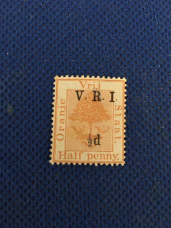 SOUTH AFRICA ORANGE FREE STATE MINT STAMP OVER PRINT  HALF PENNY
