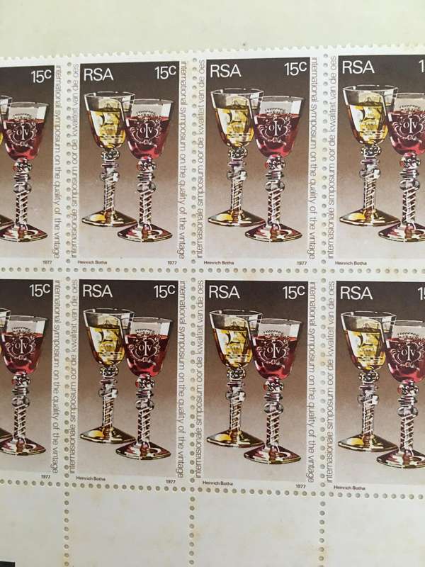 SOUTH AFRICA 15c WINE GLASS  MINT BLOCK OF STAMPS