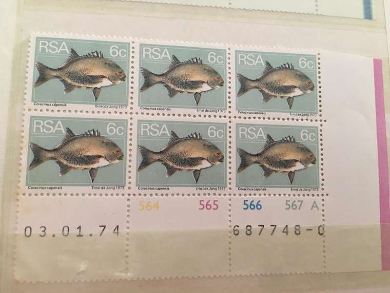 SOUTH AFRICA 1974 GALJOEN MINT BLOCK OF STAMPS