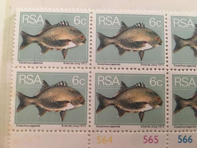 SOUTH AFRICA 1974 GALJOEN MINT BLOCK OF STAMPS