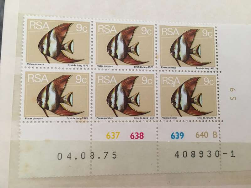 SOUTH AFRICA - BATFISH MINT BLOCK OF 9c STAMPS