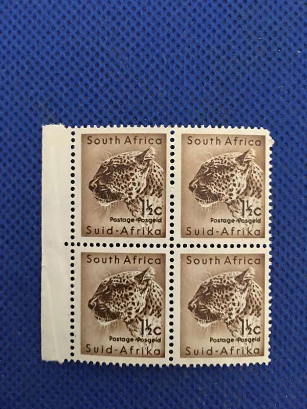 SOUTH AFRICA MINT LEOPARD BLOCK OF 4 STAMPS