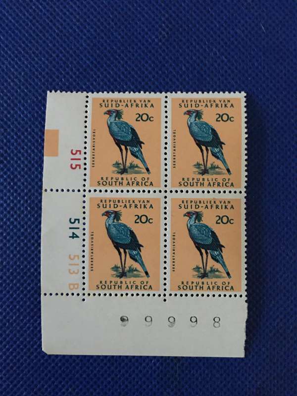SOUTH AFRICA  20c MINT BLOCK OF STAMPS