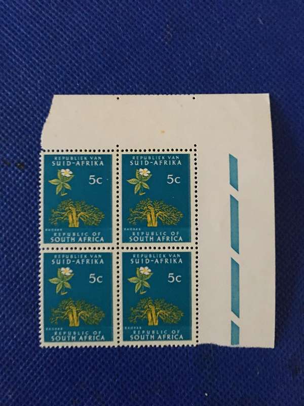 SOUTH AFRICA 5c MINT BLOCK  OF STAMPS