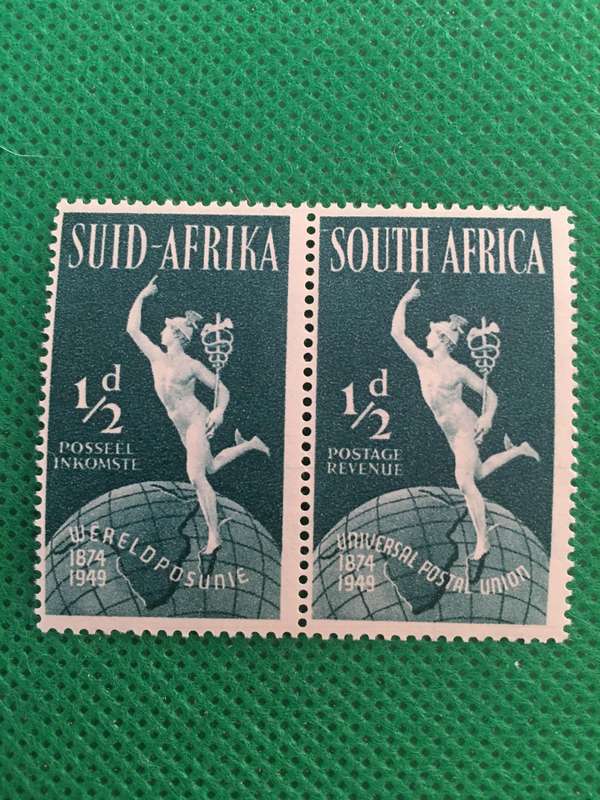 SOUTH AFRICA PAIR OF  POSTAL  UNION 1949