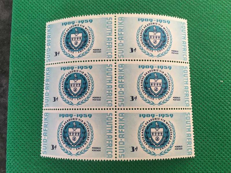 SOUTH AFRICA 1959 BLOCK OF 6 STAMPS