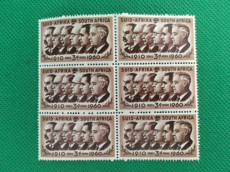 SOUTH AFRICA BLOCK OF 6 MINT PRIME MINISTERS STAMP