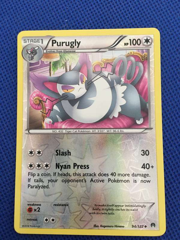 POKEMON TRADING CARD - PURUGLY / FOIL / SHINY