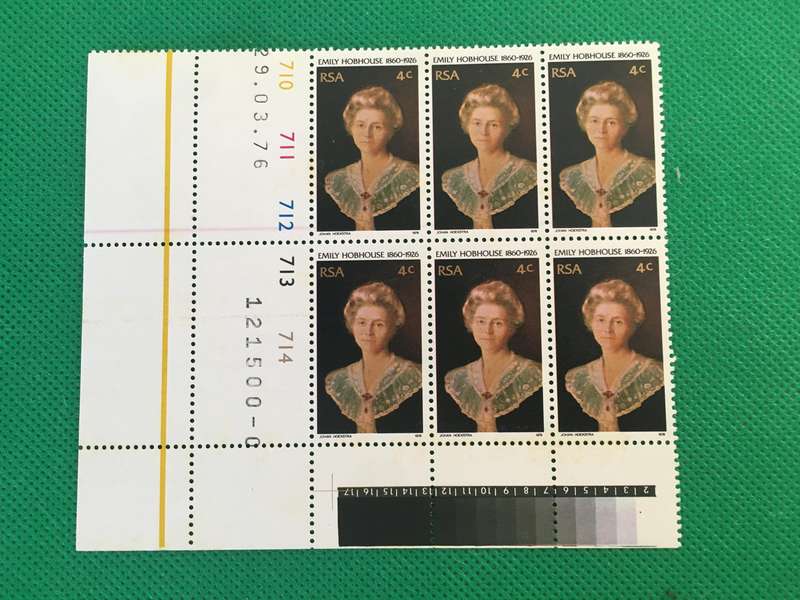 SOUTH AFRICA EMILY HOBHOUSE MINT BLOCK OF STAMPS
