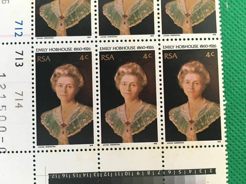 SOUTH AFRICA EMILY HOBHOUSE MINT BLOCK OF STAMPS