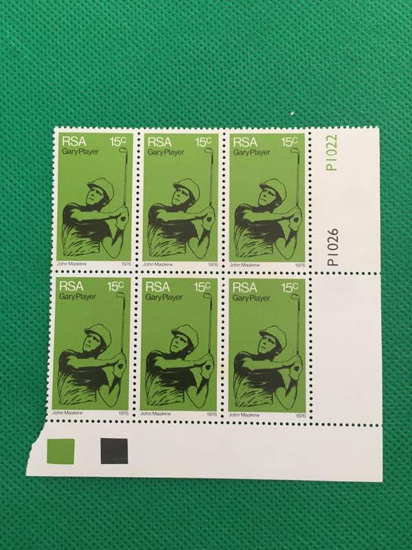 SOUTH AFRICA GARY PLAYER MINT BLOCK OF STAMPS
