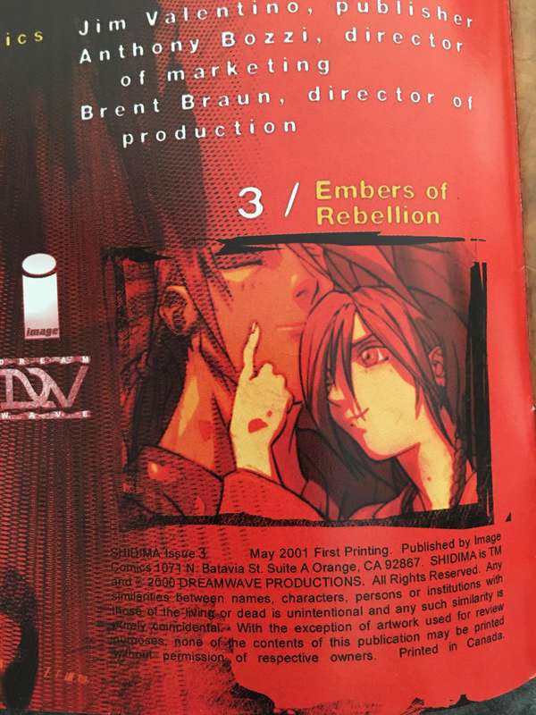 IMAGE COMICS - SHIDIMA NO. 3 - 2001