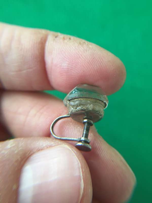 RARE VINTAGE GLASS DOME EARRINGS - IETHER FRENCH OR ITALIAN