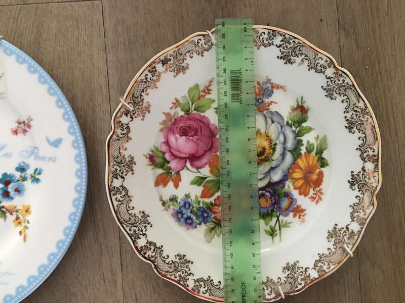2 LOVELY PLATES - LIMOGES AND DORA PAPIS WITH PLATE HOLDERS