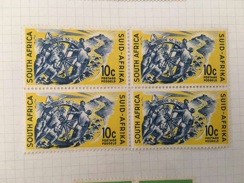 SOUTH AFRICA  UNUSED 50TH ANNIVERSARY OF UNION OF SA UNUSED BLOCK