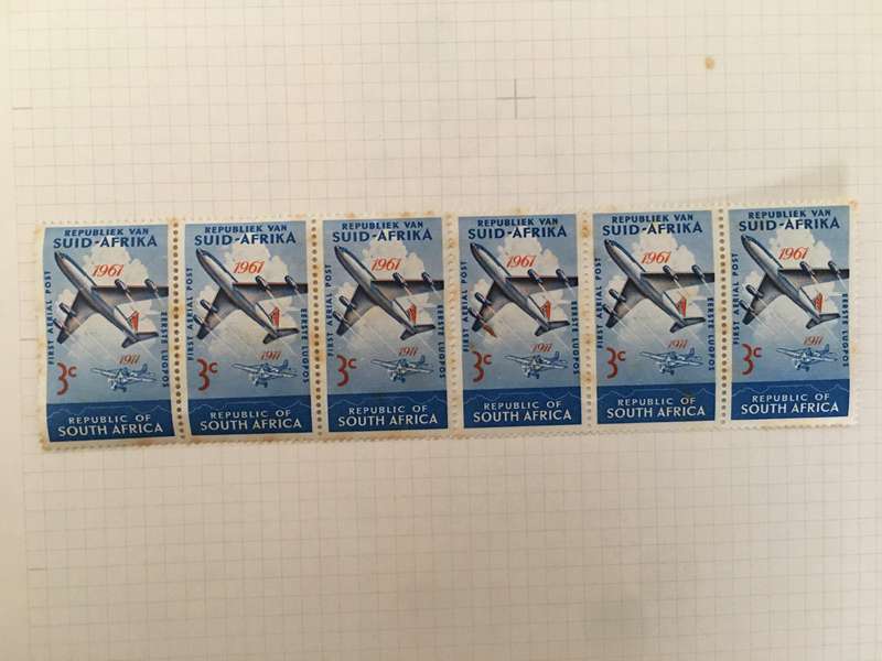 SOUTH AFRICA BLOCK UNUSED  FIRST AERIAL POST 3c  - 1961