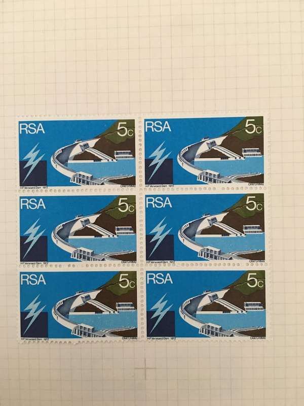 SOUTH AFRICA VERWOERD DAM STAMPS 5c 1972