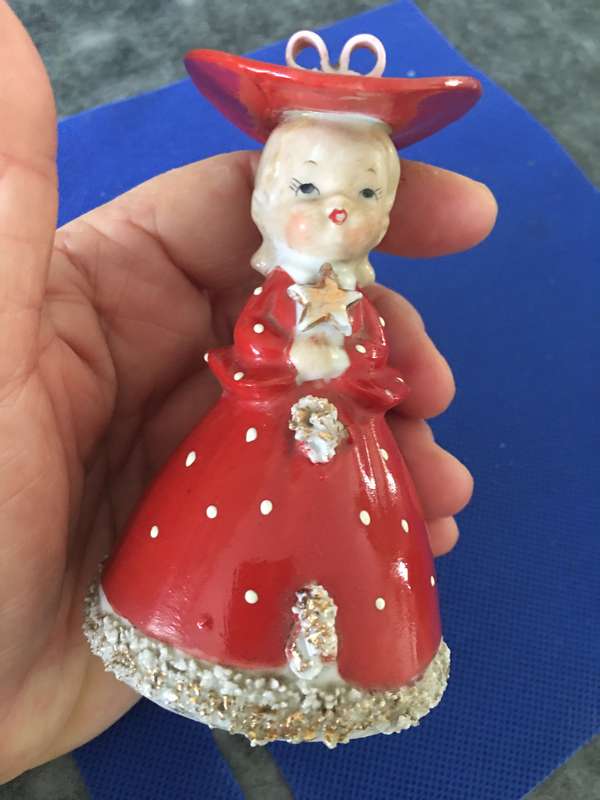 LOVELY VINTAGE DOLL SHAPED BELL PORCELAIN