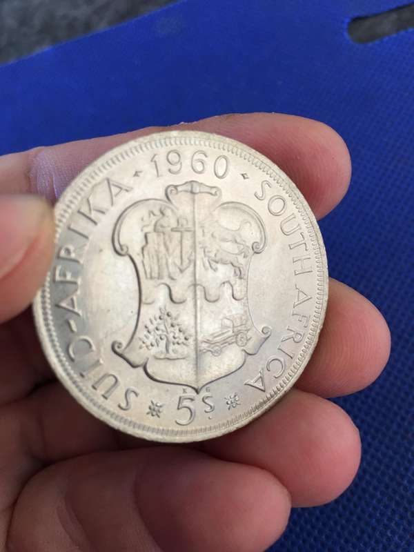 SOUTH AFRICA 5 SHILLINGS 1960  COIN