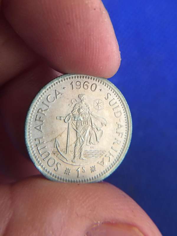 SOUTH AFRICA 1 SHILLING COIN 1960