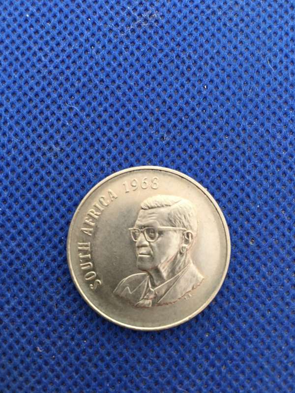 SOUTH AFRICA 50c COIN  1968 - ENGLISH