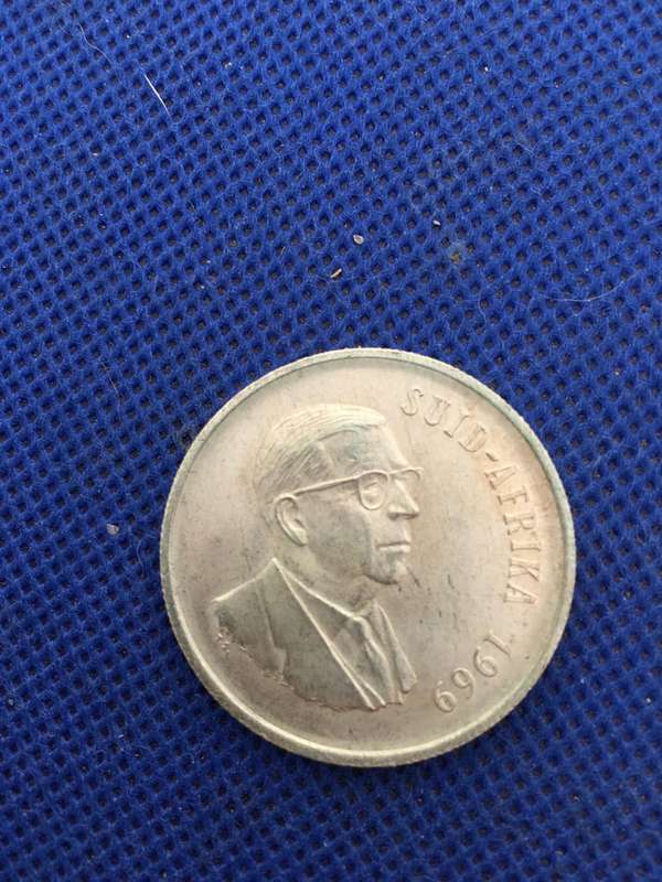 SOUTH AFRICA 1 RAND COIN  1969  BEAUTIFUL CONDITION AFRIKAANS