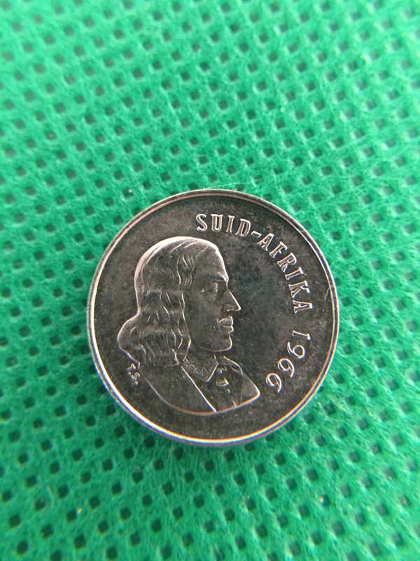 SOUTH AFRICA - 5c COIN UNC CONDITION JAN VAN RIEBEEK AFRIKAANS  - 1966