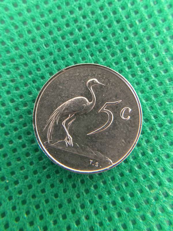 SOUTH AFRICA - 5c COIN UNC CONDITION JAN VAN RIEBEEK AFRIKAANS  - 1966