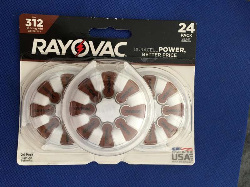 HEARING AID BATTERIES  - RAYOVAC PRO LINE ADVANCED - SIZE 312  - 24 PACK