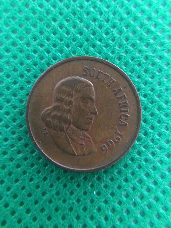 SOUTH AFRICA 1c COIN - 1966 ENGLISH - JAN VAN RIEBEECK