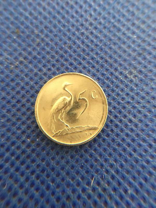 SOUTH AFRICA 5c COIN 1980