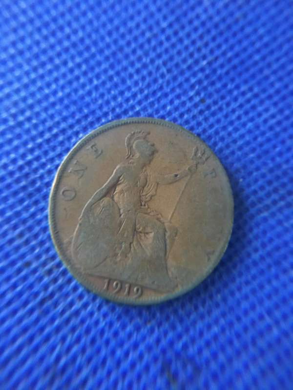 GREAT BRITAIN 1 PENNY COIN - 1919