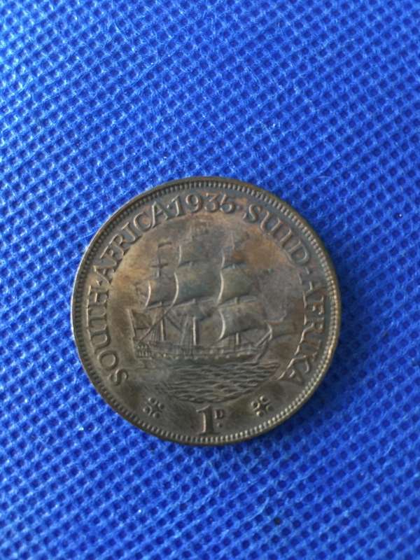 SOUTH AFRICA 1935 1 PENNY COIN