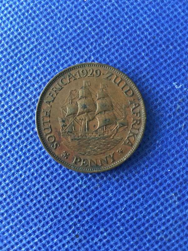SOUTH AFRICA 1929 1 PENNY COIN