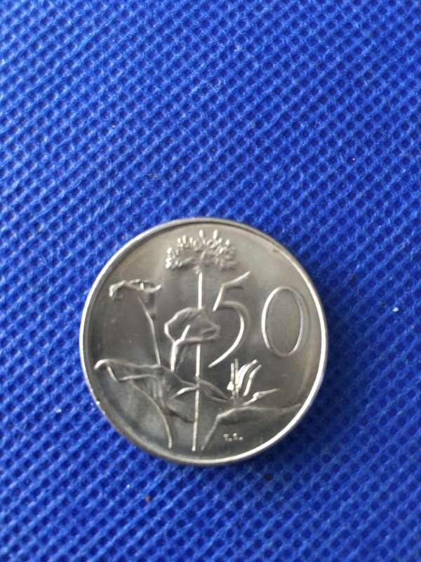 SOUTH AFRICA 50c COIN - 1976
