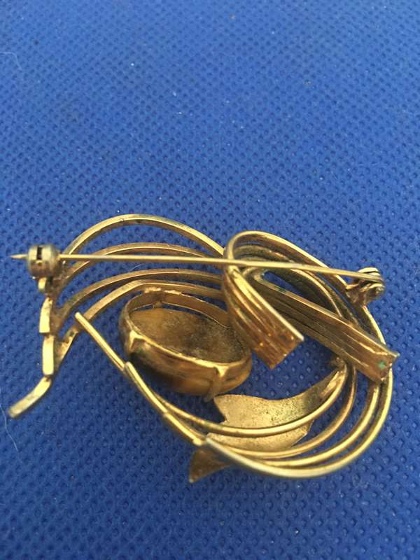 VINTAGE TIGERS EYE BROOCH