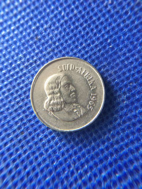 SOUTH AFRICA -  10c COIN JAN VAN RIEBEEK - 1965  - AFRIKAANS