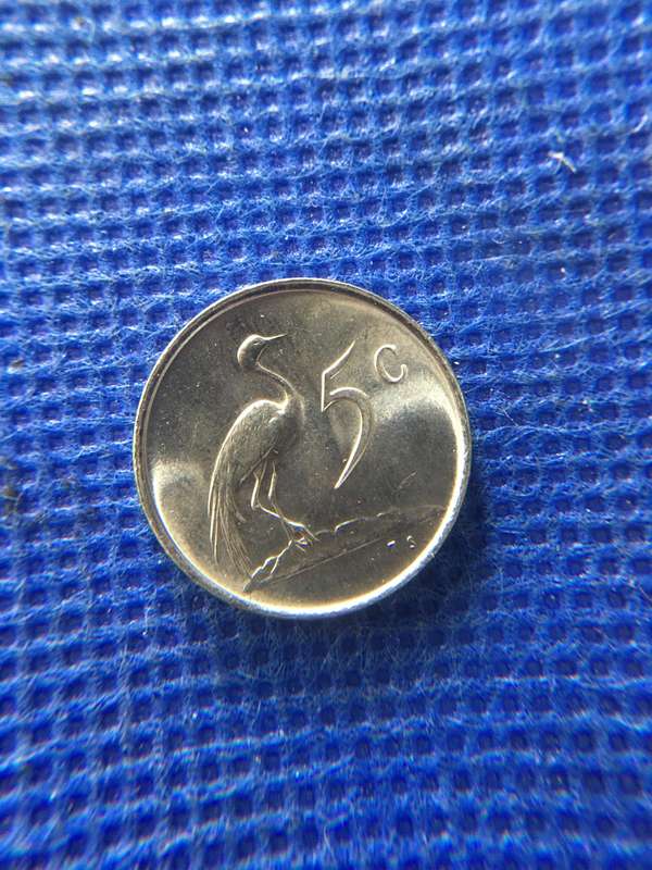 SOUTH AFRICA 1068 5c COIN AFRIKAANS