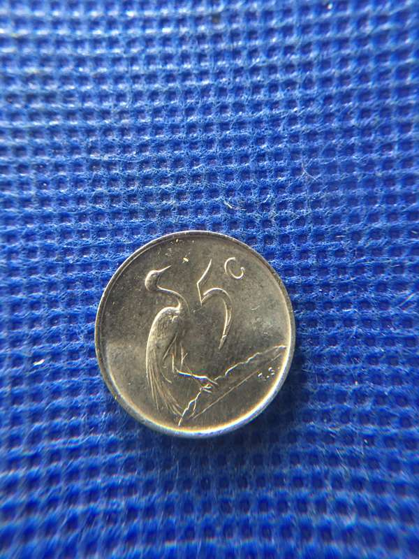 SOUTH AFRICA 1968 ENGLISH COIN 5c COIN