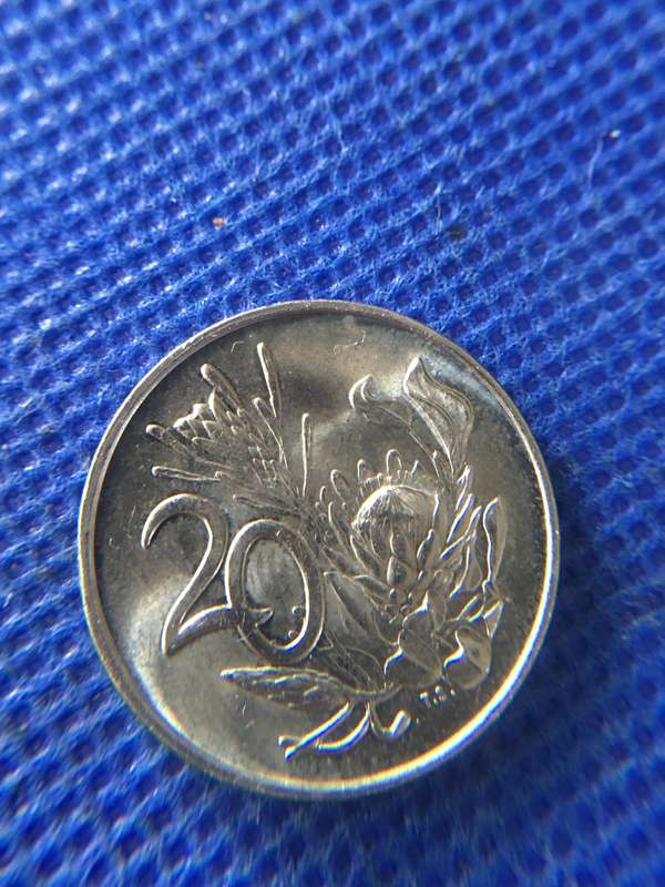 SOUTH AFRICA 20c COIN 1976