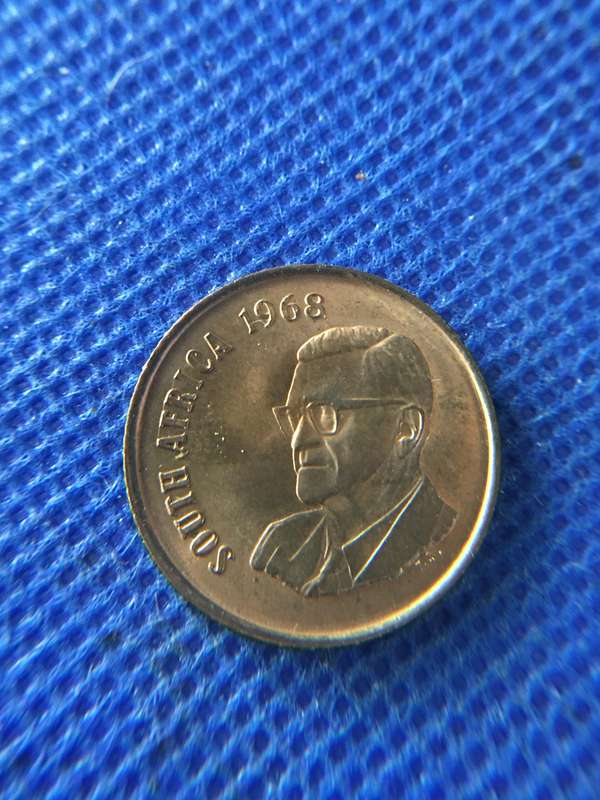 SOUTH AFRICA 2c COIN 1968 ENGLISH