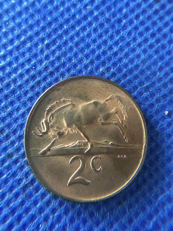 SOUTH AFRICA 2c COIN 1968 ENGLISH