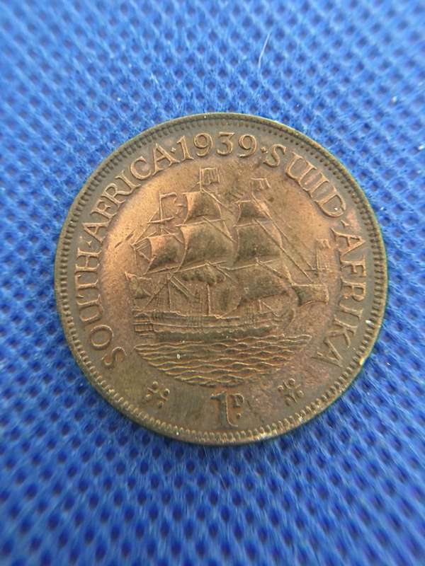 SOUTH AFRICA 1939 1 PENNY  COIN