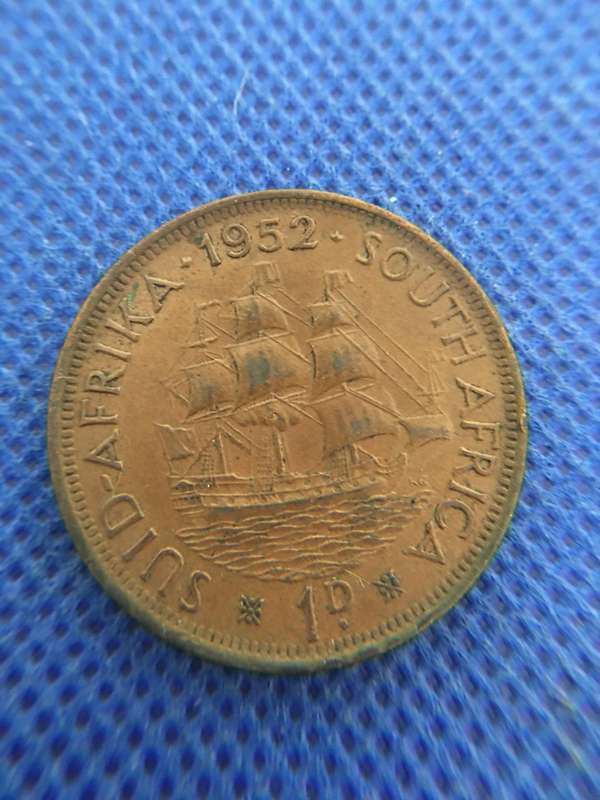 SOUTH AFRICA  1952 1 PENNY COIN
