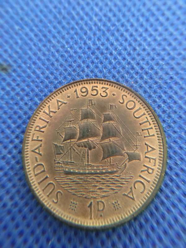 SOUTH AFRICA 1953 PENNY COIN