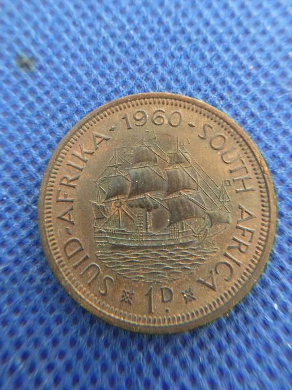 SOUTH AFRICA 1960 1 PENNY COIN