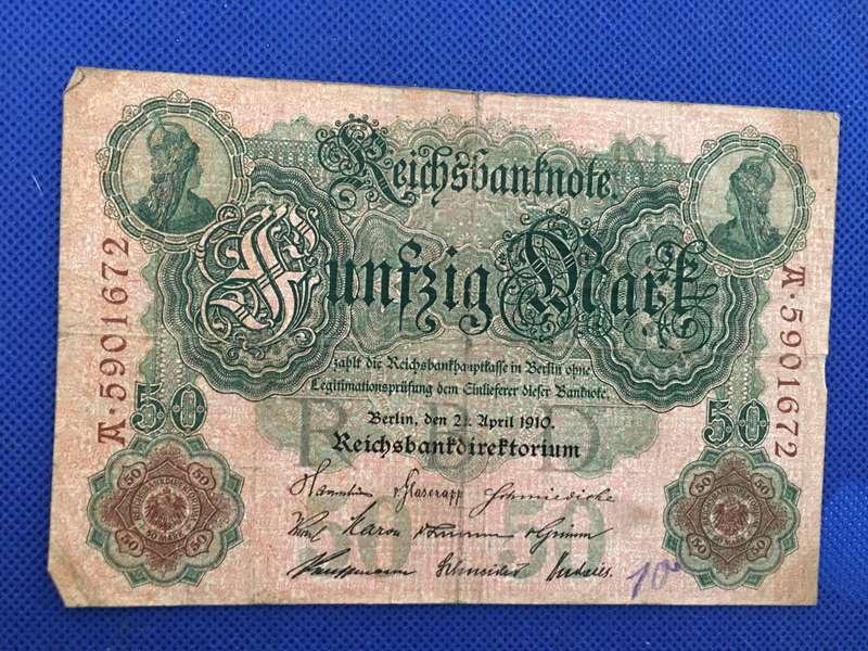 LOVELY REICH BANK NOTE 1910 - 5901672