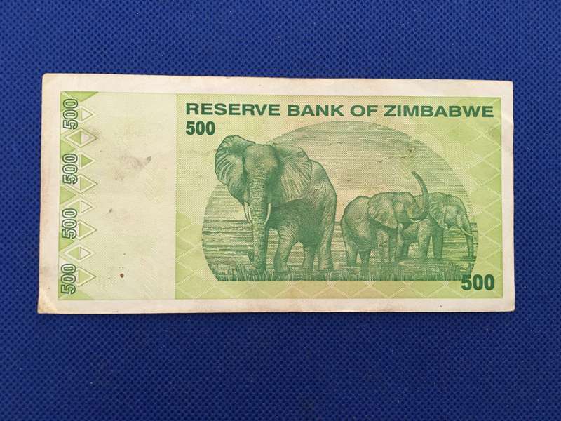 ZIMBABWE $500 DOLLARS BANK NOTE - 2009 - SERIAL NUMBER - AA0053705